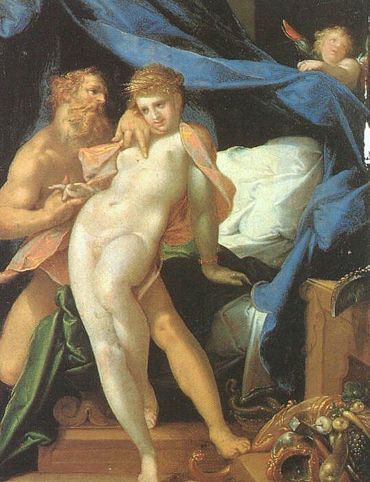 SPRANGER, Bartholomaeus Vulcan and Maia af oil painting image